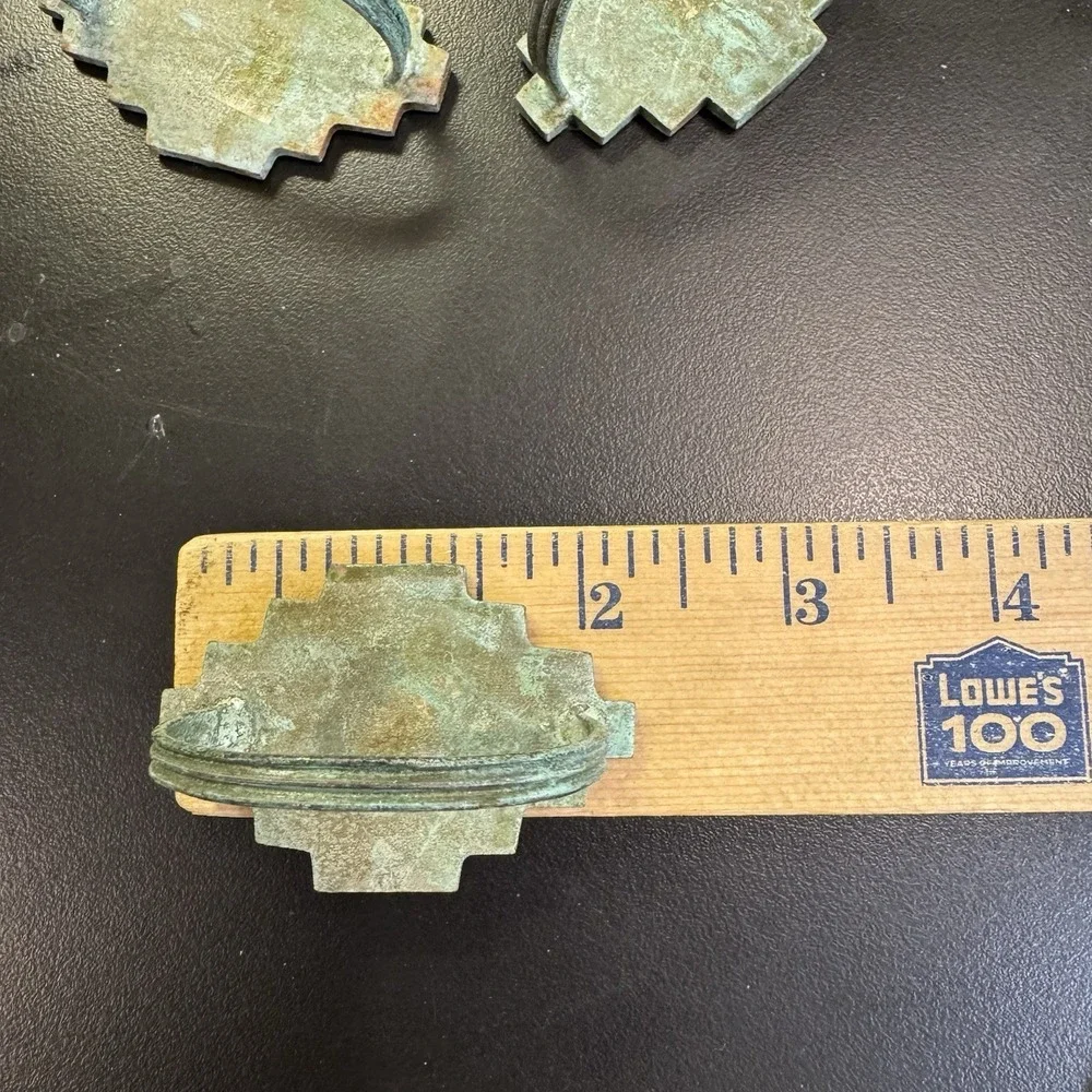 Green Southwest Shape Metal Napkin Ring Holders‎ Desert Set of 6 Nice Patina